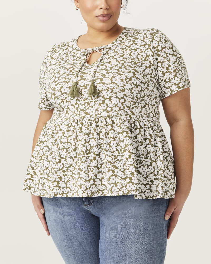 Front of plus size Mieko Peplum Top by Downing Studio | Dia&Co | dia_product_style_image_id:153252